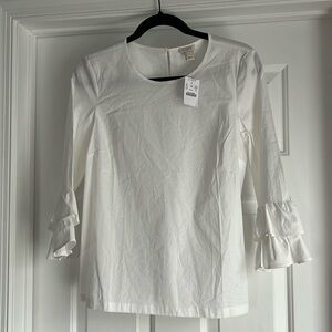 White J. Crew Bell Sleeve Top NWT